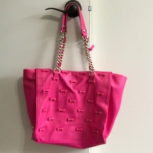 HOT PINK BETSEY JOHNSON BOW TOTE